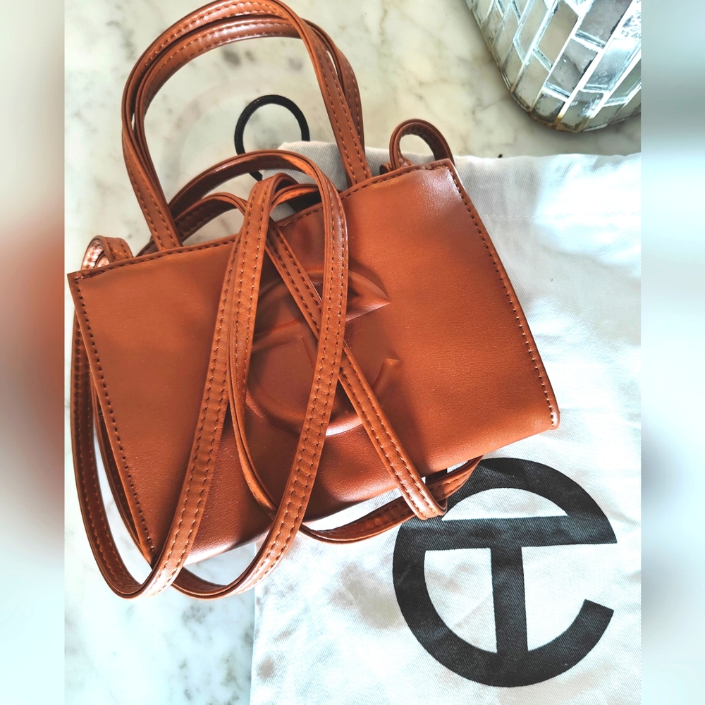 Telfar Tan Small Shopping Bag With Logo Dust Bag (NWT) - Picture 6 of 11